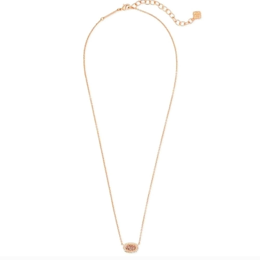 KENDRA SCOTT Chelsea Necklace in Rose Gold Drusy Stone - Picture 2 of 5